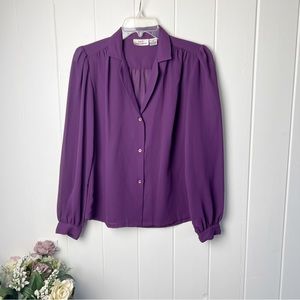 Vintage 1970’s-1980’s Macy’s Young Collector Purple Blouse